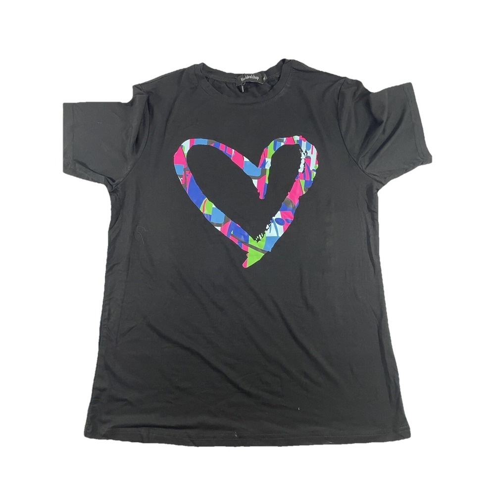 Worldealshop Love Logo Graphic Women's Short Sleeve T-Shirt Collection‎ Sz M